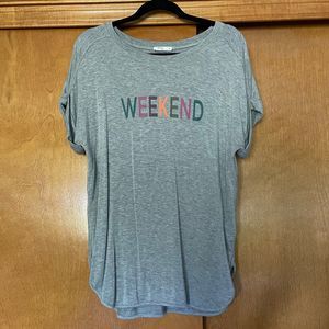 Weekend grey short sleeve graphic t shirt